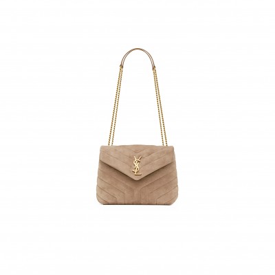 YSL LOULOU SMALL CHAIN BAG IN SUEDE 4946991U8612346 (23*17*9cm)